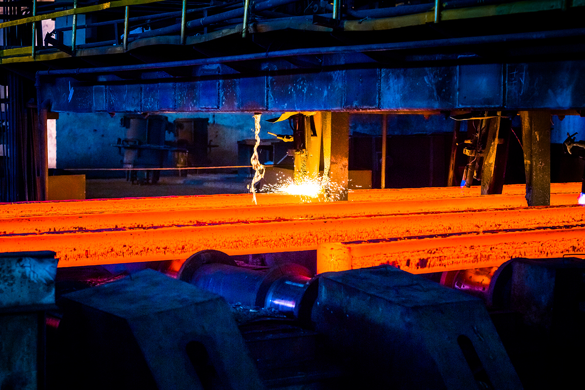 interior view of a steel factory,steel industry in city of China.