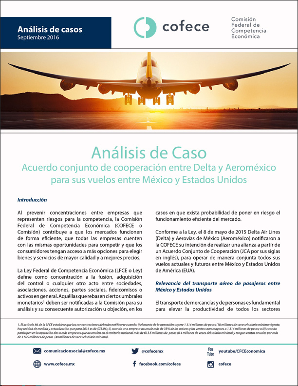 Concentración condicionada entre Delta y Aeroméxico