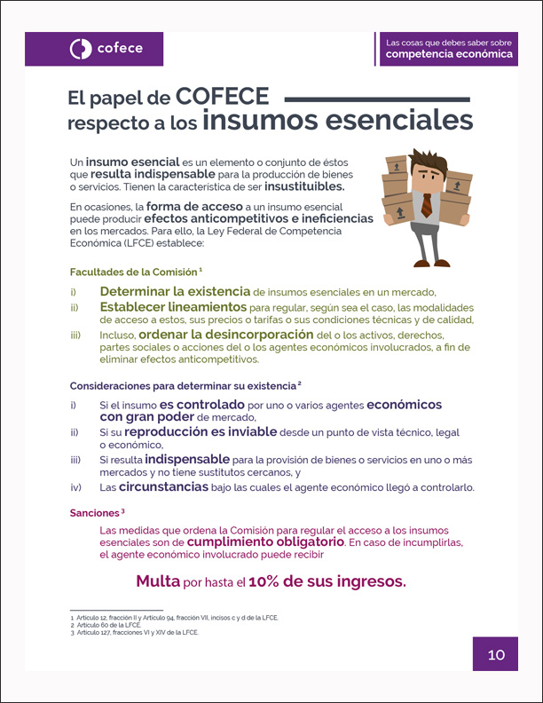 El papel de la COFECE respecto a los Insumos Esenciales