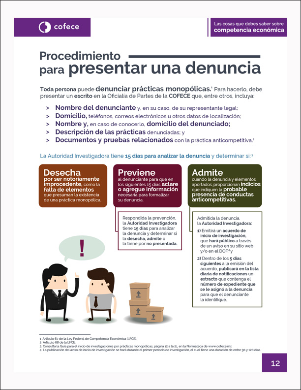 Procedimiento para presentar una denuncia