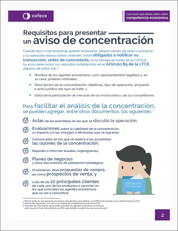 Requisitos para presentar una concentración