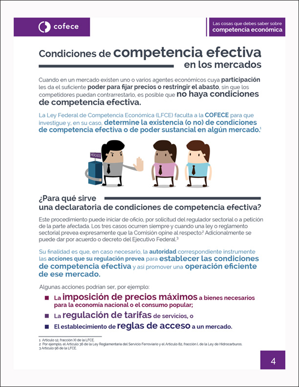 Condiciones de competencia efectiva en los mercados