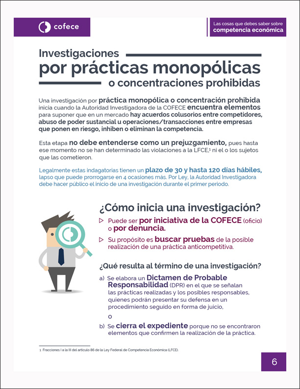 Investigaciones por prácticas monopólicas o concentraciones prohibidas