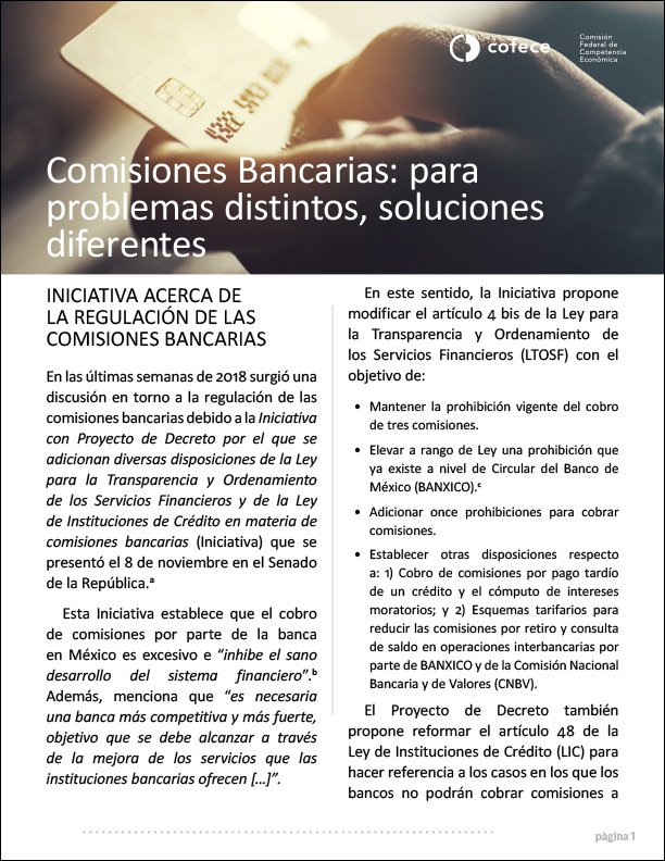 Comisiones bancarias: para problemas distintos, soluciones diferentes