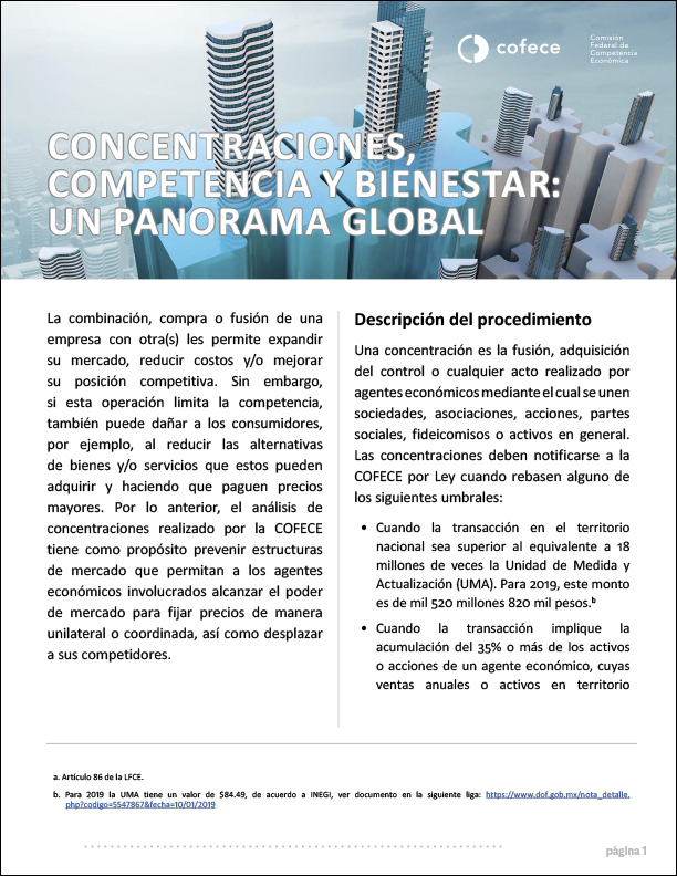 Concentraciones, competencia y bienestar: un panorama global