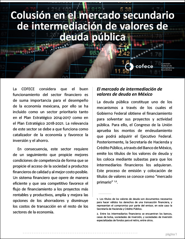 Artículo trimestral Colusión en el mercado secundario de intermediación de valores de deuda pública