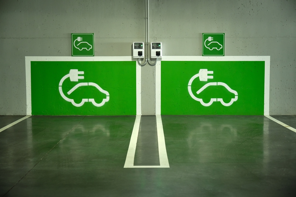 Image,Of,A,Parking,Lot,With,Two,Electric,Car,Charging