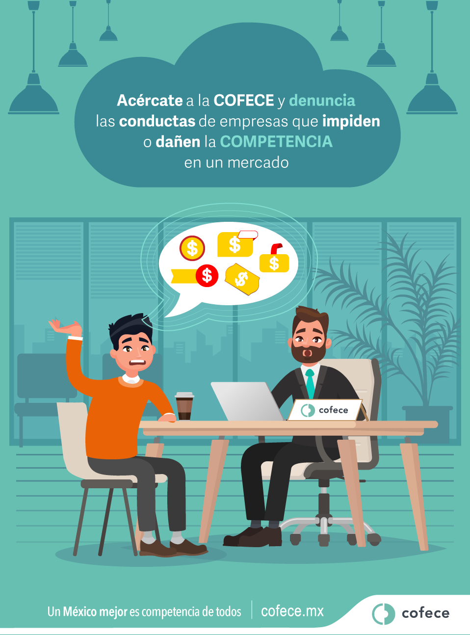 Denuncia a las empresas que dañen la competencia.