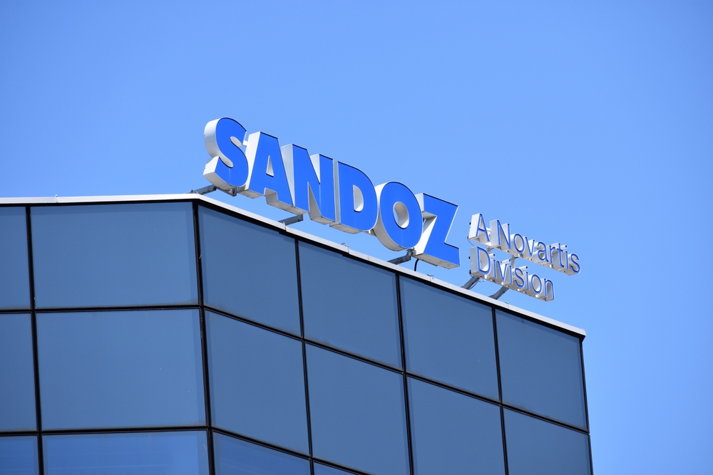 Sandoz,A,Novartis,Division.,Pharmaceutical,Company,Signage,,Logo,On,The