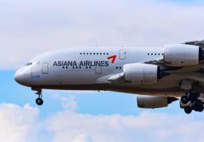 Frankfurt,germany-july,13,2019:asiana,Airlines,Airbus,A380,Over,Airport.asiana,Airlines,Inc.,Is