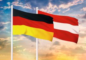 Relationship,Between,The,Germany,And,The,Austria.,Two,Flags,Of