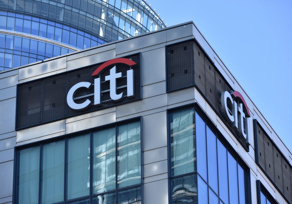 Citi,Bank,Signage,,Logo,,Symbol,On,The,Facade,Of,Citi