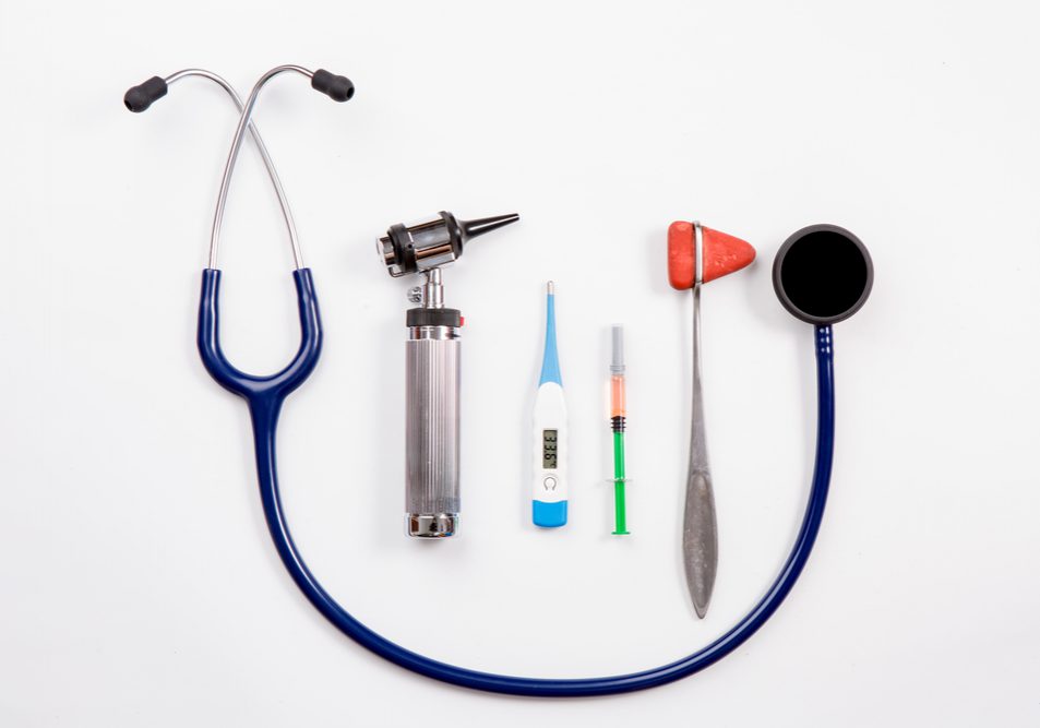 Various,Medical,Equipment,Isolated,On,White,Background