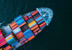 Aerial,Top,View,Container,Cargo,Ship,In,Import,Export,Business