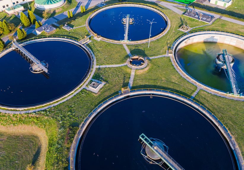 Aerial,View,Of,Modern,Industrial,Sewage,Treatment,Plant